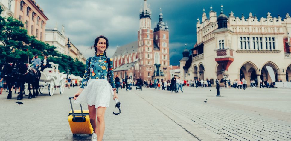 A student visits Krakow, Poland, in Eastern Europe.
